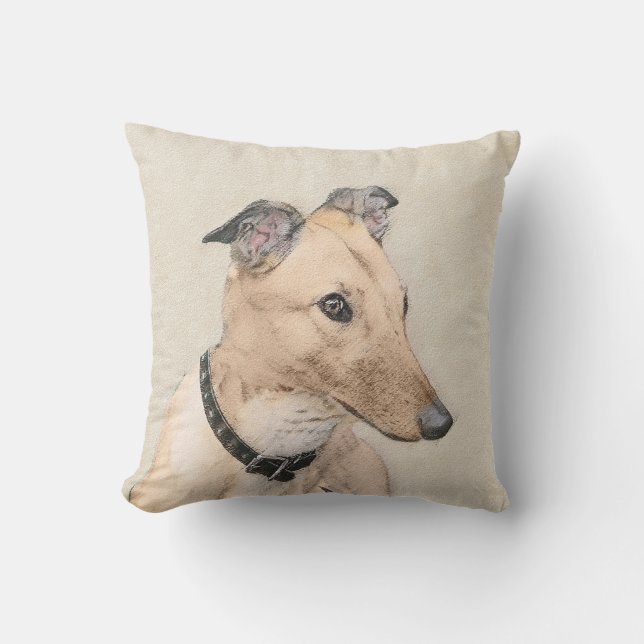 Greyhoundschildering - Cute Original Dog Art Buitenkussen (Voorkant)