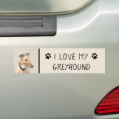 Greyhoundschildering - Cute Original Dog Art Bumpersticker (Op auto)
