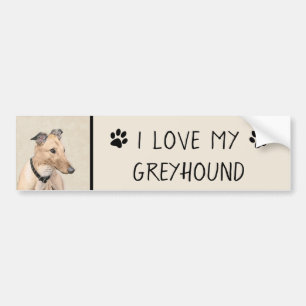 Greyhoundschildering - Cute Original Dog Art Bumpersticker