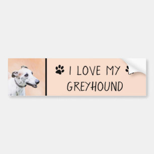 Greyhoundschildering - Cute Original Dog Art Bumpersticker