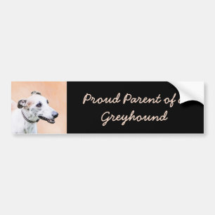 Greyhoundschildering - Cute Original Dog Art Bumpersticker