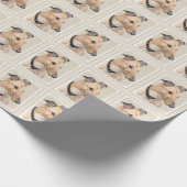 Greyhoundschildering - Cute Original Dog Art Cadeaupapier (Hoek)