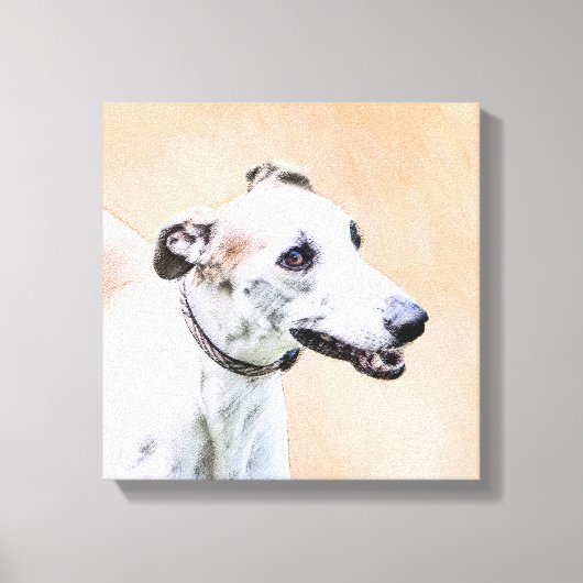Greyhoundschildering - Cute Original Dog Art Canvas Afdruk (Voorkant)