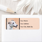 Greyhoundschildering - Cute Original Dog Art Etiket (Insitu)