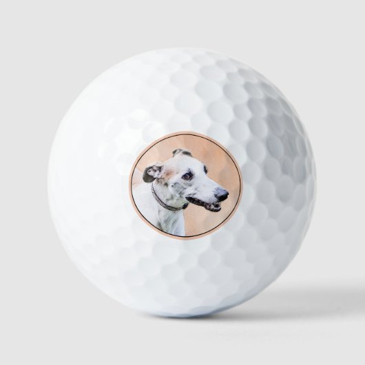 Greyhoundschildering - Cute Original Dog Art Golfballen (Voorkant)