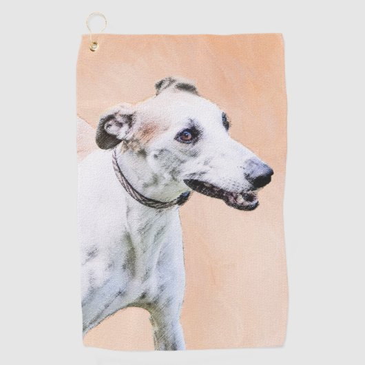 Greyhoundschildering - Cute Original Dog Art Golfhanddoek (Voorkant)