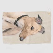 Greyhoundschildering - Cute Original Dog Art Golfhanddoek (Horizontaal)