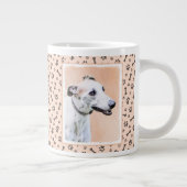 Greyhoundschildering - Cute Original Dog Art Grote Koffiekop (Rechts)