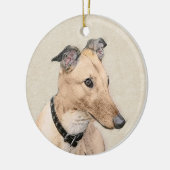 Greyhoundschildering - Cute Original Dog Art Keramisch Ornament (Links)