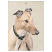 Greyhoundschildering - Cute Original Dog Art Klembord (Achterkant)