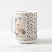 Greyhoundschildering - Cute Original Dog Art Koffiemok (Voorkant links)