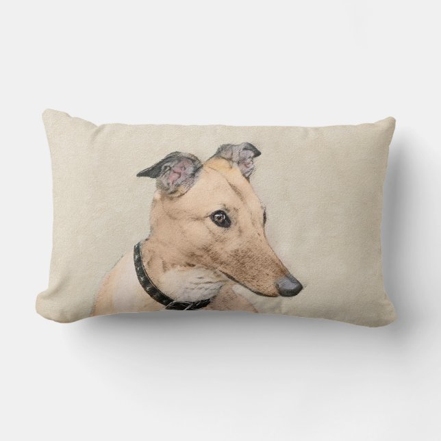 Greyhoundschildering - Cute Original Dog Art Kussen (Voorkant)