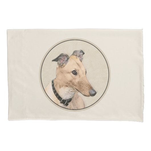Greyhoundschildering - Cute Original Dog Art Kussensloop (Voorkant)