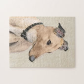Greyhoundschildering - Cute Original Dog Art Legpuzzel (Horizontaal)