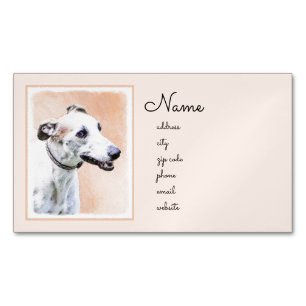 Greyhoundschildering - Cute Original Dog Art Magnetisch Visitekaartje