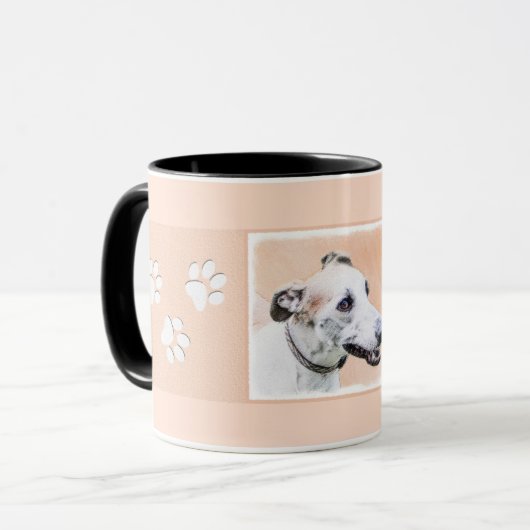 Greyhoundschildering - Cute Original Dog Art Mok (Voorkant links)