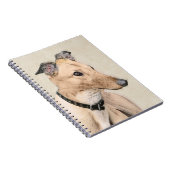 Greyhoundschildering - Cute Original Dog Art Notitieboek (Rechterzijde)