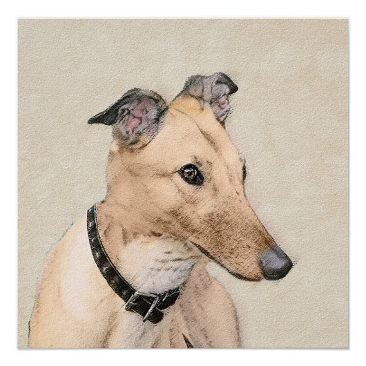 Greyhoundschildering - Cute Original Dog Art Perfect Poster (Voorkant)