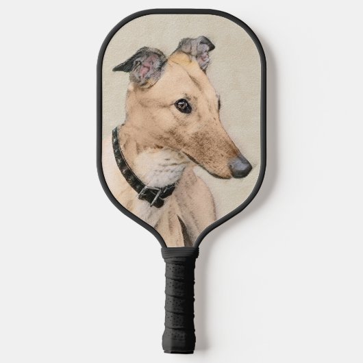 Greyhoundschildering - Cute Original Dog Art Pickleball Paddle (Achterkant)