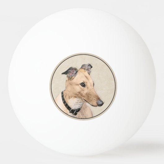 Greyhoundschildering - Cute Original Dog Art Pingpongbal (Voorkant)