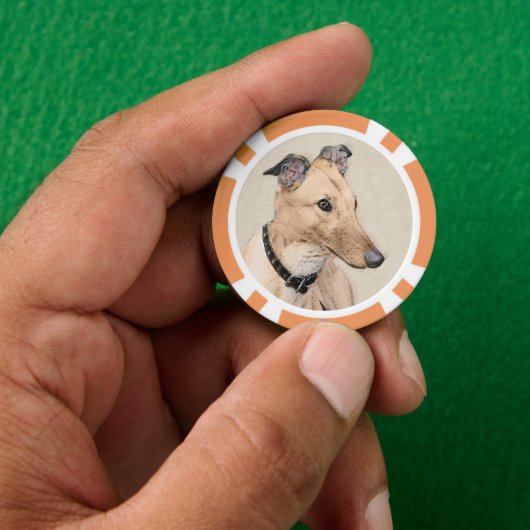 Greyhoundschildering - Cute Original Dog Art Poker Chips (Hand)