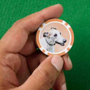 Greyhoundschildering - Cute Original Dog Art Poker Chips