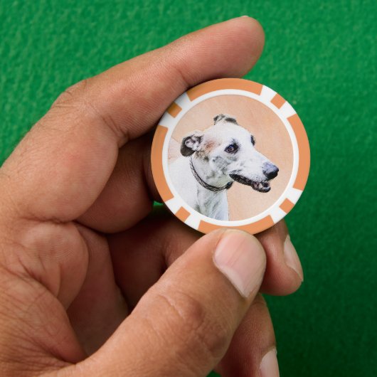 Greyhoundschildering - Cute Original Dog Art Poker Chips (Hand)