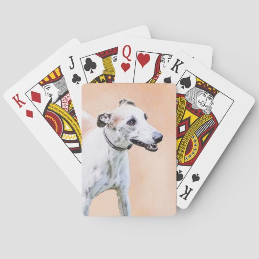 Greyhoundschildering - Cute Original Dog Art Pokerkaarten (Achterkant)