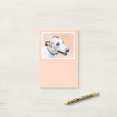 Greyhoundschildering - Cute Original Dog Art Post-it® Notes (Op bureau)
