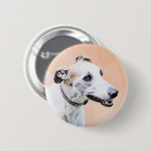 Greyhoundschildering - Cute Original Dog Art Ronde Button 5,7 Cm (Voorkant /achterkant)