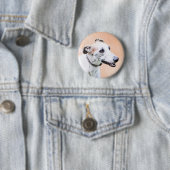 Greyhoundschildering - Cute Original Dog Art Ronde Button 5,7 Cm (In situ)