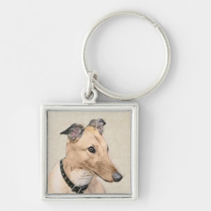 Greyhoundschildering - Cute Original Dog Art Sleutelhanger