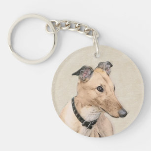 Greyhoundschildering - Cute Original Dog Art Sleutelhanger
