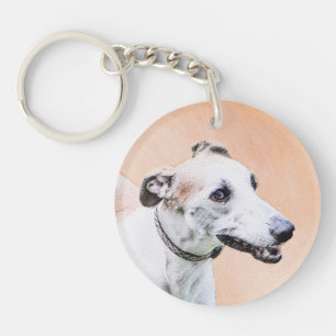 Greyhoundschildering - Cute Original Dog Art Sleutelhanger