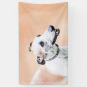 Greyhoundschildering - Cute Original Dog Art Spandoek (Verticaal)