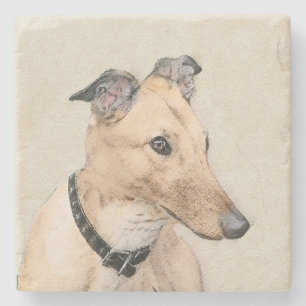 Greyhoundschildering - Cute Original Dog Art Stenen Onderzetter