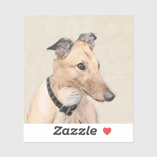 Greyhoundschildering - Cute Original Dog Art Sticker (Vel)