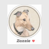 Greyhoundschildering - Cute Original Dog Art Sticker (Vel)