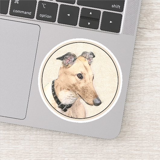 Greyhoundschildering - Cute Original Dog Art Sticker (Detail)