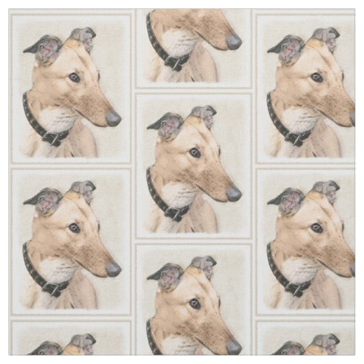 Greyhoundschildering - Cute Original Dog Art Stof (Swatch)