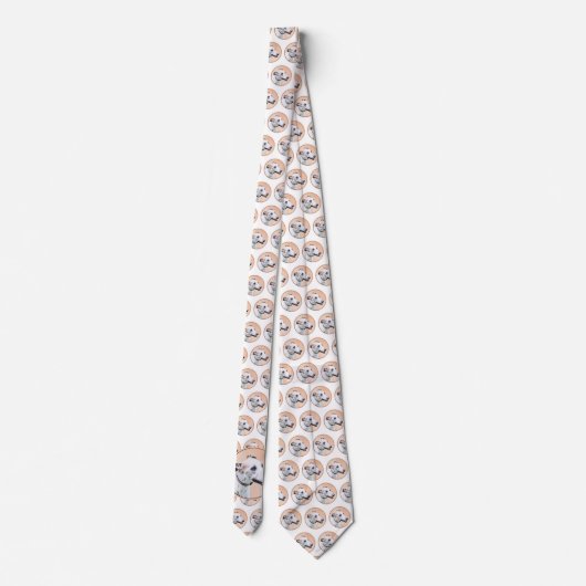 Greyhoundschildering - Cute Original Dog Art Stropdas (Achterkant)