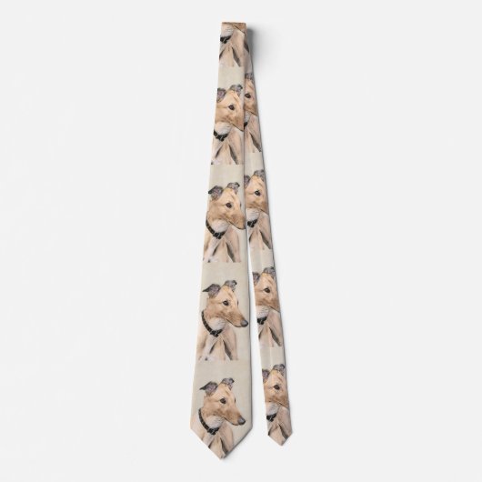 Greyhoundschildering - Cute Original Dog Art Stropdas (Voorkant)