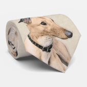 Greyhoundschildering - Cute Original Dog Art Stropdas (Opgerold)