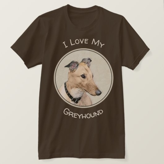 Greyhoundschildering - Cute Original Dog Art T-shirt (Design voorkant)