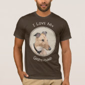 Greyhoundschildering - Cute Original Dog Art T-shirt (Voorkant)