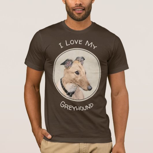 Greyhoundschildering - Cute Original Dog Art T-shirt (Voorkant)