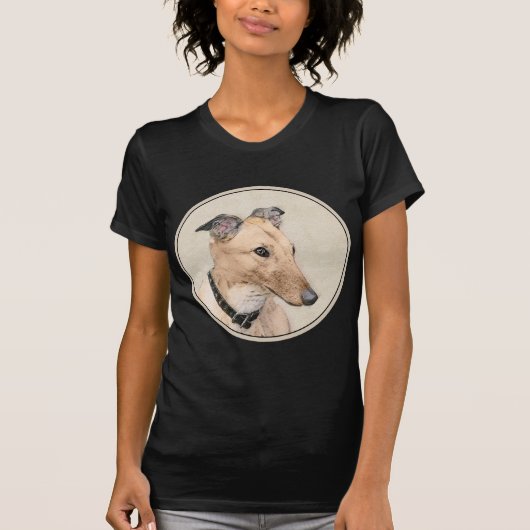 Greyhoundschildering - Cute Original Dog Art T-shirt (Voorkant)