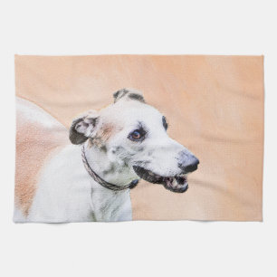 Greyhoundschildering - Cute Original Dog Art Theedoek