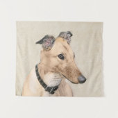 Greyhoundschildering - Cute Original Dog Art Wandkleed (Voorkant (horizontaal))