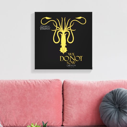 Greyjoy Sigil - We zagen niet Canvas Afdruk (Insitu (Woonkamer))